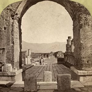 POMPEII: FORUM, c1880. Ruins of the forum at the ancient Roman city of Pompeii, Italy