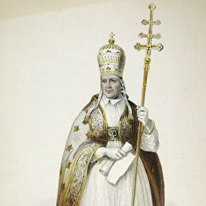 POPE PIUS IX (1792-1878). German steel engraving, 19th century