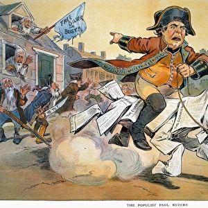 POPULIST PARTY CARTOON. American cartoon by J. S. Pughe, 1904, of William Jennings Bryan as the Populist Paul Revere