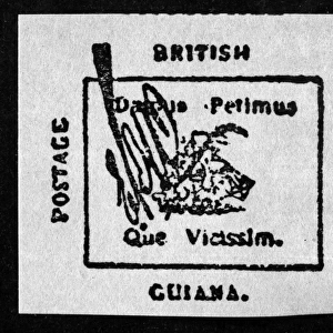 POSTAGE STAMP, 1856. The worlds rarest stamp, the 1856 British Guiana one-cent magenta