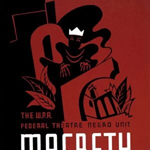 Poster for 1936 all black WPA production of Macbeth directed by John Houseman and Orson Welles