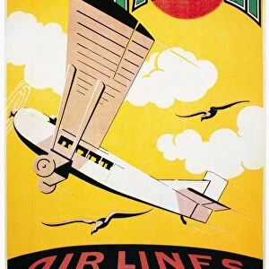 Poster for the French airline company Farman, 1926, depicting the Farman F-170 Jabiru passenger plane