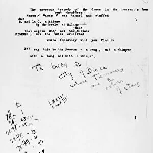 POUND: PISAN CANTOS. Manuscript with the opening lines of the Pisan Cantos, composed c1945 by Ezra Pound (1885-1972)
