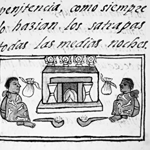 PRE-COLUMBIAN MEXICO. Illumination of Pre-Columbian Native Americans from the Codex Florentino