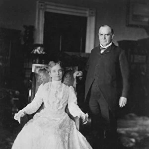 President and Mrs. William McKinley. Photographed in the White House in 1900