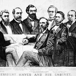 President Rutherford B. Hayes and his Cabinet. Lithograph, 1877, by Currier & Ives