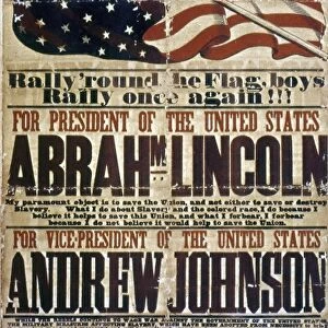 PRESIDENTIAL CAMPAIGN, 1864. National Union (Republican) Party campaign poster from the state of New York, 1864, in support of the candidacies of Abraham Lincoln and Andrew Johnson for President and Vice President