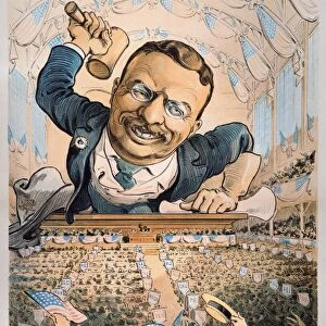 PRESIDENTIAL CAMPAIGN, 1904. President Theodore Roosevelt dominates the Republican National Convention at Chicago in this American cartoon of 1904 by Joseph Keppler, Jr