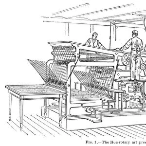 PRINTING, 19th CENTURY. Printing Press: Hoe rotary art press, 19th century