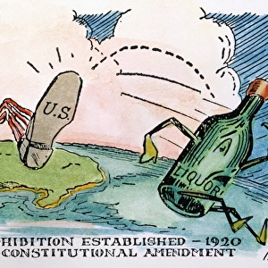 PROHIBITION CARTOON. American cartoon on the establishment of Prohibition in the United States in 1920