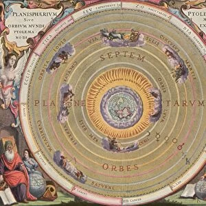 PTOLEMAIC UNIVERSE, 1660. Representation of the Ptolemaic World System. Color engraving from Andreae Cellariis Harmonia Macrocosmica, 1660