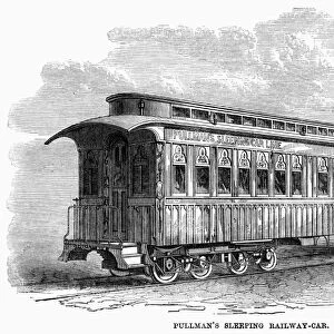 PULLMAN CAR, 1869. The Pullman Sleeper Car of the Union Pacific Railway. Wood engraving