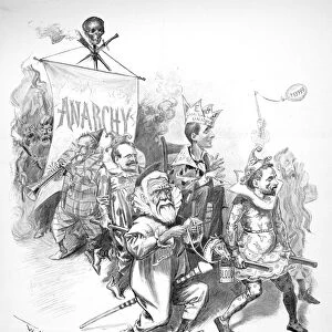 PULLMAN STRIKE CARTOON. The Vanguard of Anarchy. Cartoon by W. A. Rogers, July 1894