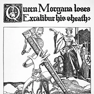 PYLE: MORGAN LE FAY. Queen Morgana loses Excaliburs sheath. Drawing by Howard Pyle
