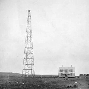 RADIO STATION, 1916. A wireless radio station tower, Nome, Alaska, 1916