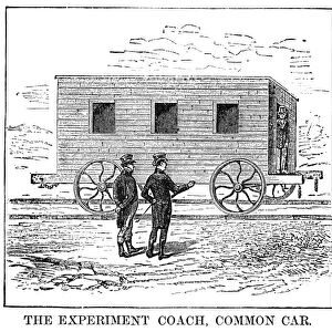 RAILROAD: PASSENGER CAR. The Experiment. The first railway coach equipped with lighting