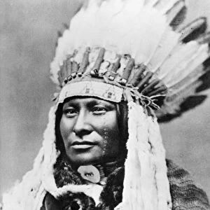 RAIN-IN-THE-FACE (c1835-1905). Native American Lakota Sioux chief. Photograph, c1880