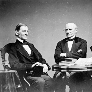 RALPH WALDO EMERSON (1803-1882). American philosopher and man of letters. From left to right