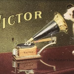 RCA VICTOR TRADEMARK. His Masters Voice. American merchants trade card, c1906