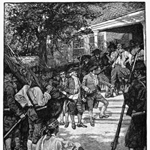 REBELS: COURTHOUSE, 1786. Daniel Shays rebels in possession of a courthouse in