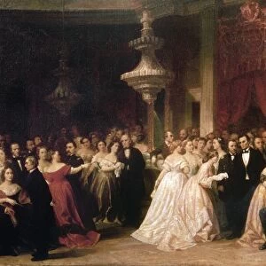 Reception of General Ulysses S. Grant by President and Mrs. Lincoln in the East Room at the White House, 1864. Oil painting attributed to Francis B. Carpenter