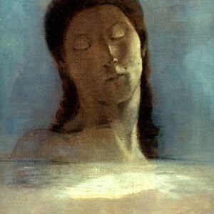 REDON: CLOSED EYES, 1890. Odilon Redon: The Closed Eyes. Oil on canvas, 1890