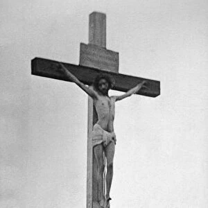A reenactment of the crucifixion of Jesus. Photographed by Fred Holland Day, 1898