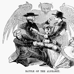 RELIGIOUS DISSENTERS, 1843. Battle of the Alphabet