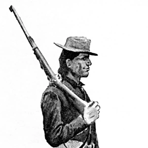 REMINGTON: SCOUT, 1890. Fort Keogh Scout. Painting by Frederic Remington, 1890