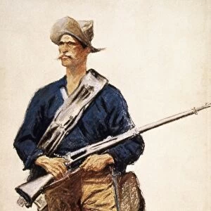 REMINGTON: SOLDIER, 1901. Frederic Remington: Infantry Soldier. Pastel on paper, 1901