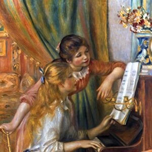 RENOIR: GIRLS / PIANO, 1892. Pierre Auguste Renoir: Young Girls at a Piano. Oil on canvas, 1892