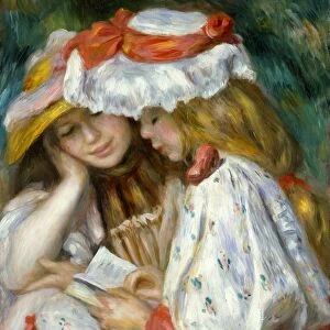 RENOIR: TWO GIRLS READING. Oil on canvas by Pierre Auguste Renois, 1890-91