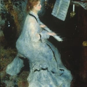 RENOIR: LADY AT PIANO. Oil on canvas, by Pierre Auguste Renoir, 1876