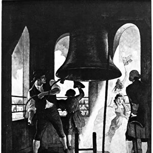 Ringing Out Liberty, July 8 1776. Lithograph, c1929, after a painting by N. C. Wyeth