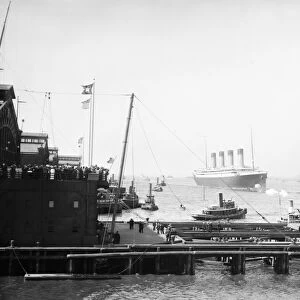 RMS OLYMPIC, 1911. The arrival of the RMS Olympic ocean liner in New York Harbor