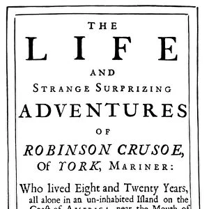ROBINSON CRUSOE by Daniel Defoe: Title page of the first edition, London, 1719