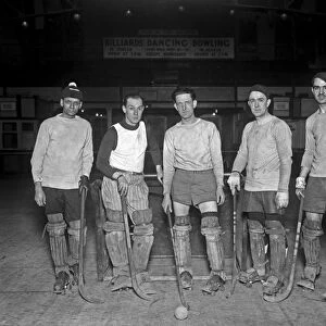 ROLLER HOCKEY, 1926. Men of the Arcade Roller Hockey Club. Photograph, 15 January 1926