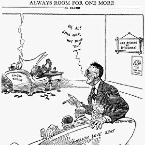 Always room for one more. Cartoon satirizing poor relations between then-Governor of New York Franklin Delano Roosevelt and former Governor Al Smith. Drawing, 1932, by Clubb