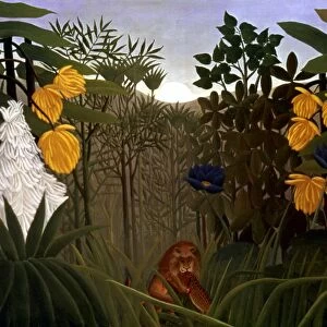ROUSSEAU: LION. Henri Rousseau: The Repast of the Lion. Oil on canvas