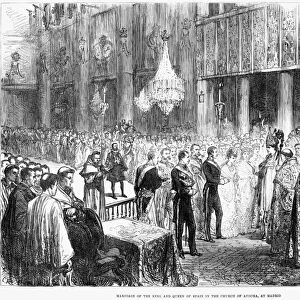 ROYAL WEDDING, 1878. Marriage of the King and Queen of Spain in the church at Atocha, at Madrid