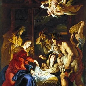 RUBENS: ADORATION, c1608. Adoration of the Shepherds. Oil on canvas by Peter Paul Rubens