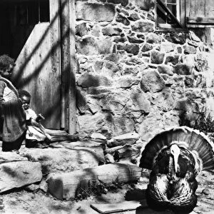RURAL VIRGINIA, c1900. Two children at the doorstep of a house in rural Virginia