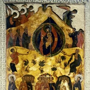 RUSSIAN ICON. Icon of The Synaxis or Assembly, of the Virgin. Moscow School, Russia. c1560