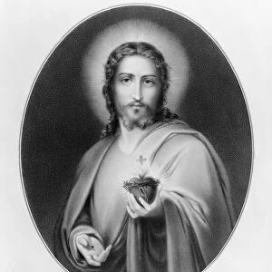 SACRED HEART OF JESUS. Lithograph, c1875