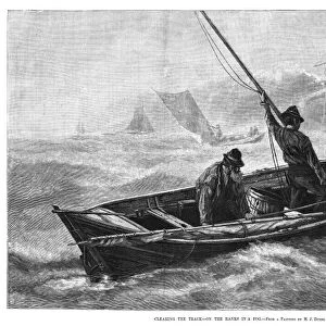 SAILORS, 1880. Clearing the Track - On the Banks in a Fog. Engraving after a painting by M