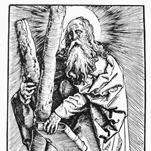 SAINT ANDREW. German woodcut, 1519, by Hans Baldung Grien