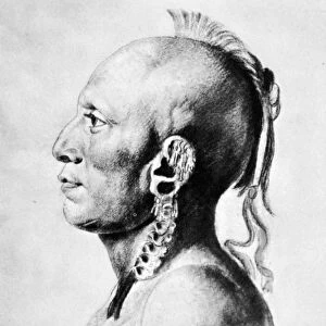 SAINT-MEMIN: OSAGE, 1804. An Osage warrior drawn, 1804, by Charles Balthazar Julien