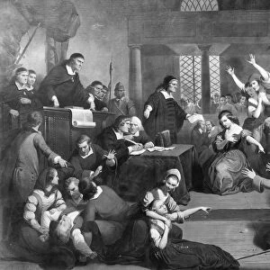 SALEM WITCH TRIALS, 1692. The Trial of George Jacobs at Salem for Witchcraft