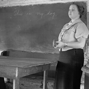 SCHOOLTEACHER, 1935. A schoolteacher at Shenandoah National Park, Virginia