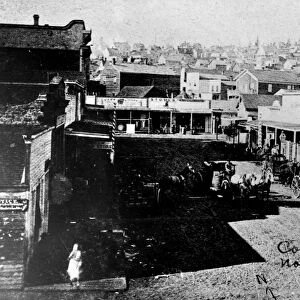 SEATTLE, WASHINGTON, 1880s. Street scene in Seattle, Washington State, 1880s